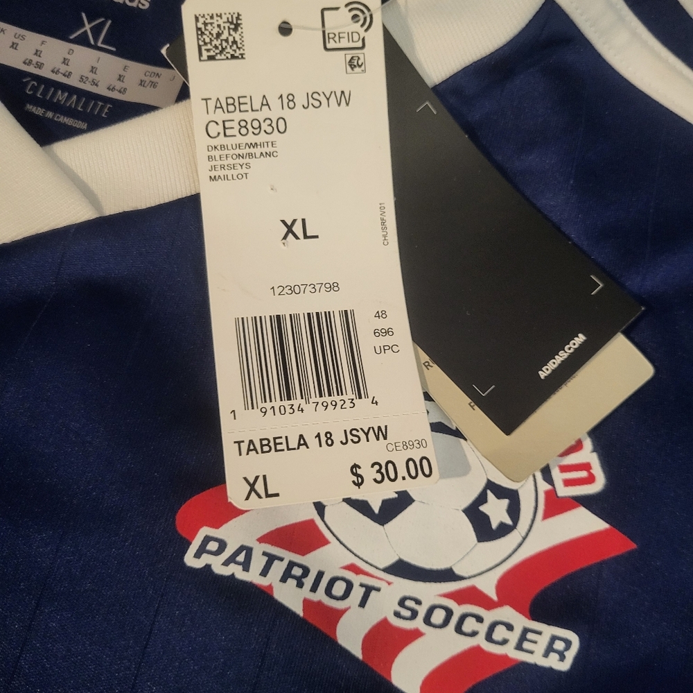 Adidas Kids Dark Blue Soccer Jersey NWT XL - Picture 5 of 11